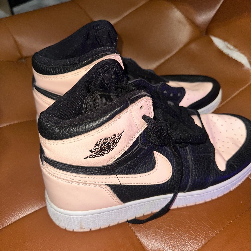 Jordan 1s Black and Pink High-Top Sneakers